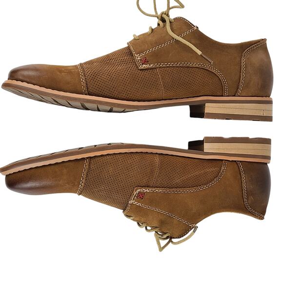 Steve Madden preppy brown suede leather pinhole brogues 10B shoes - Picture 3 of 7